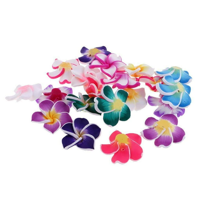 tredstone 20 Pieces Mixed Color Flower Polymer Clay Beads Findings Jewelry Making 35mm