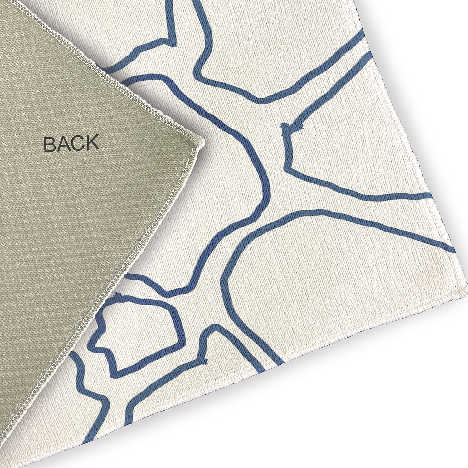 Simply Daisy 4' x 6' Blue/White Petal Lines Spring Chenille Indoor/Outdoor Rug