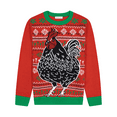 thumbnail image 2 of Holiday Hype Men's Festive Ugly Christmas Holiday Pull Over Sweater, Big Black Chicken, X-Large, 2 of 5