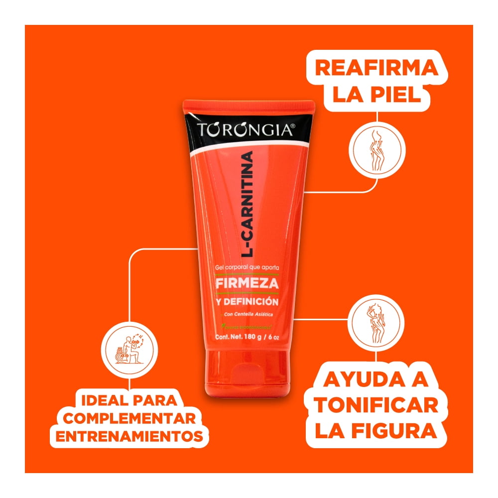 l carnitina gel corporal Torongia con L-Carnitina 180 g Leistungsfähig & vital mit Kolojen Skincare effect:Anti-aging
