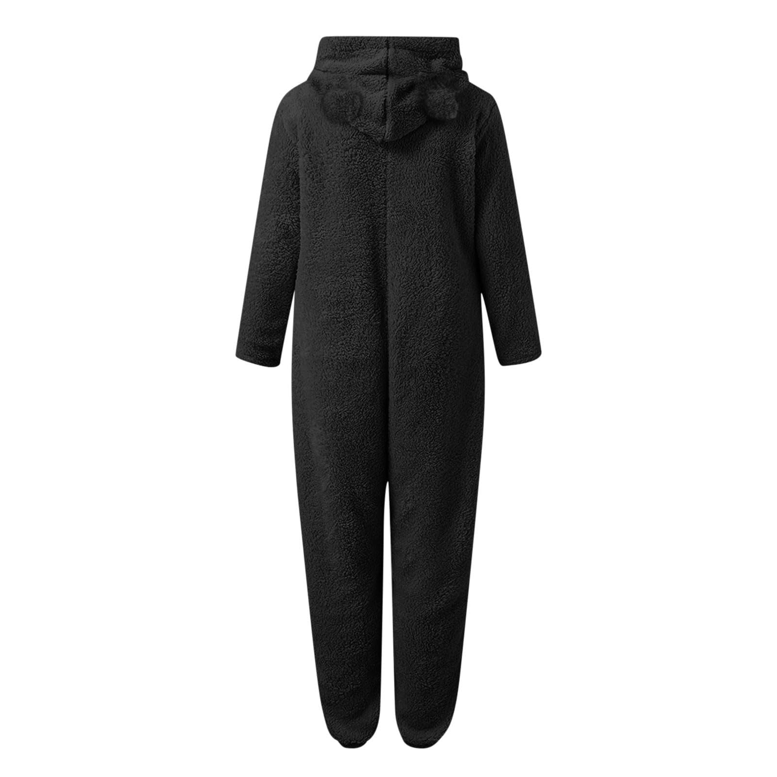 Otqutp Girls Fleece Onesie Fleece Warm Sherpa Bed Jumpsuit Kids Cute Plain Zip up Long Sleeve Soft Hooded Romper for Winter