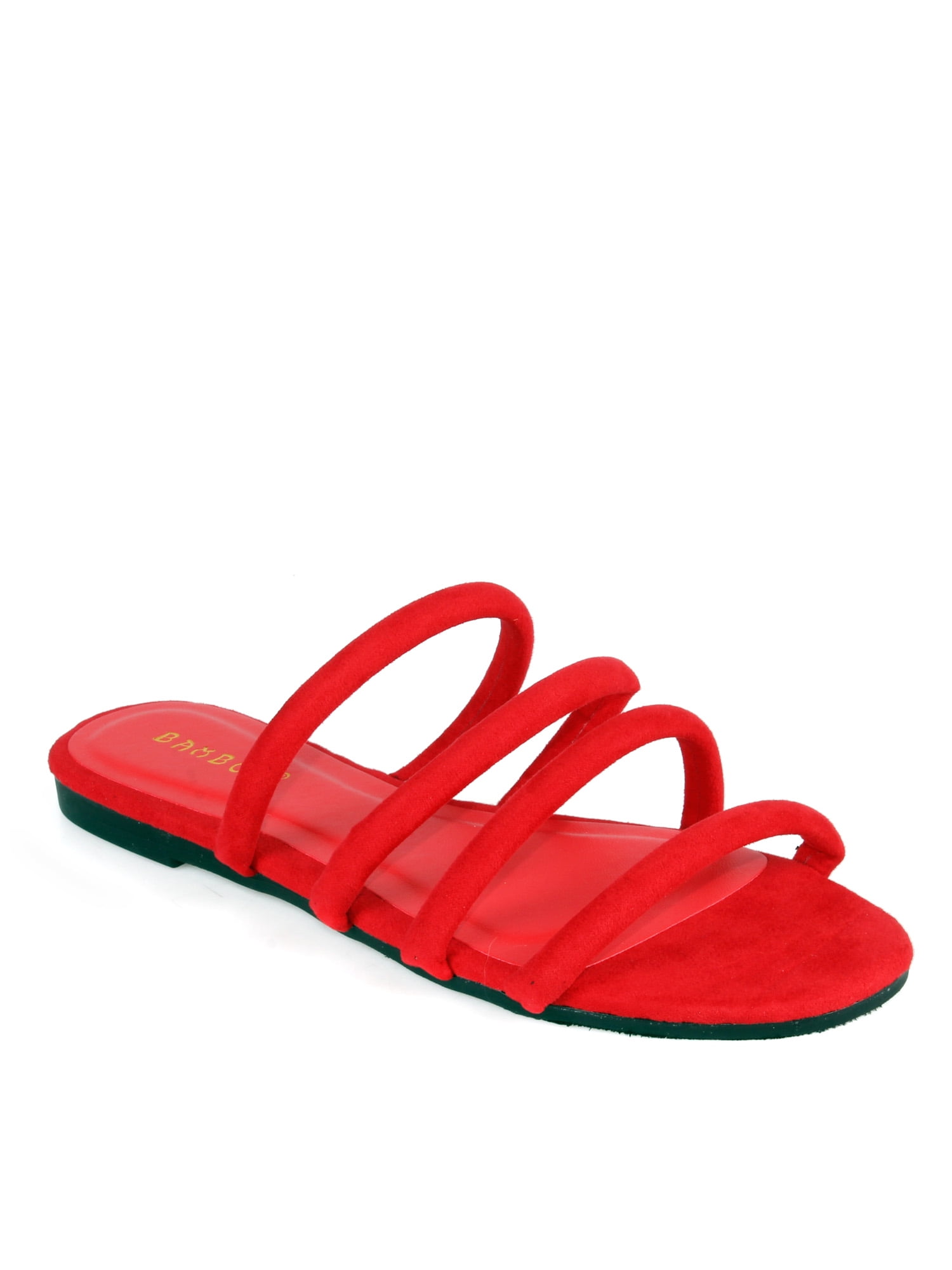 Bamboo - Bamboo Zest05 Slip on Women's Multi Strap Sandals in Red - Walmart.com - Walmart.com