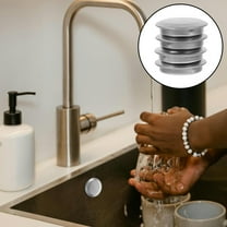 PBPBOX Kitchen Sink Protector 4Pcs Sink Hole Cover Stainless Steel Soap Dispenser Compatible Decorative Silver
