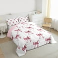 thumbnail image 3 of Homewish Pink Princess Bowknot Bedding Comforter Set, Kawaii Cartoon Ribbon Twin Comforter Sets, Teens Kids Boys Girls Reversible Bedding Set, Luxury Bedroom Decor, 2pcs, 3 of 8