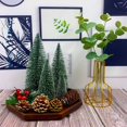 thumbnail image 2 of Set navideño de pinos en miniatura con base de nieve y madera (5 unidades), 2 of 6