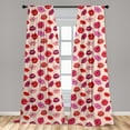 thumbnail image 5 of Ambesonne Kiss Curtains, Vivid Colored Lips Glamour, Pair of 28"x63", Pale Rose and Multicolor, 5 of 5