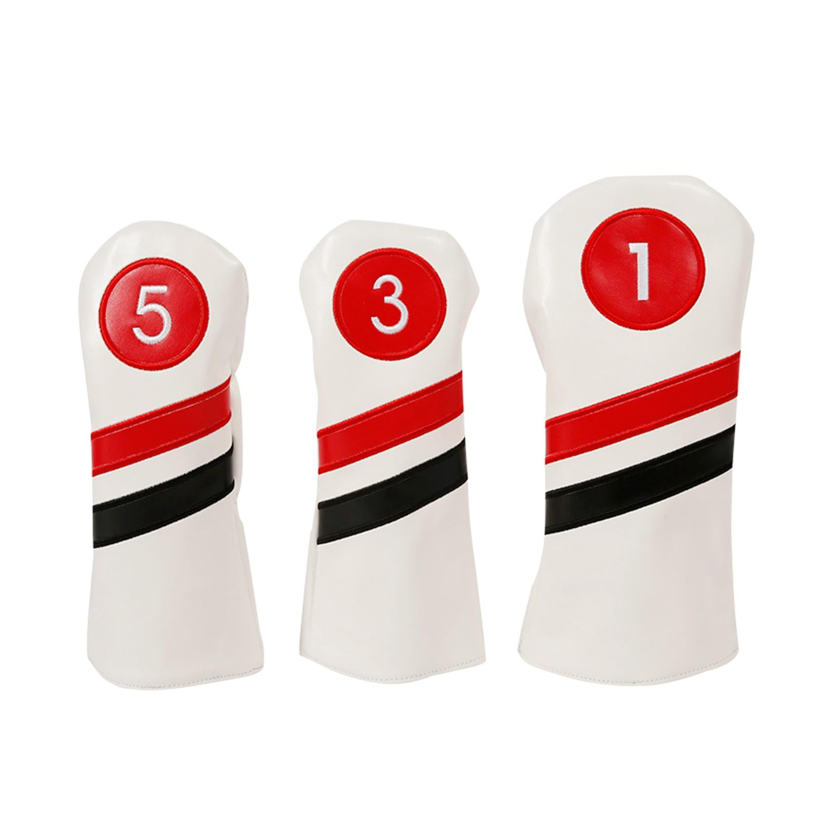 3Pcs Golf Wood Headcover Fleece Lined Wear Resistant Golf Driver Head Covers