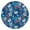 Blue Soccer Elements, variant on Blue Baseball Silhouette Pattern Round Fitted Tablecloth with Elastic Edge,Dining Table Cover Waterproof,Outdoor Round Tablecloth for Camping,Dining,Indoor and Outdoor