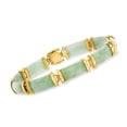 thumbnail image 4 of Ross-Simons Green Jade "Good Fortune" Bracelet in 18kt Gold Over Sterling, Women's, Adult, 4 of 7