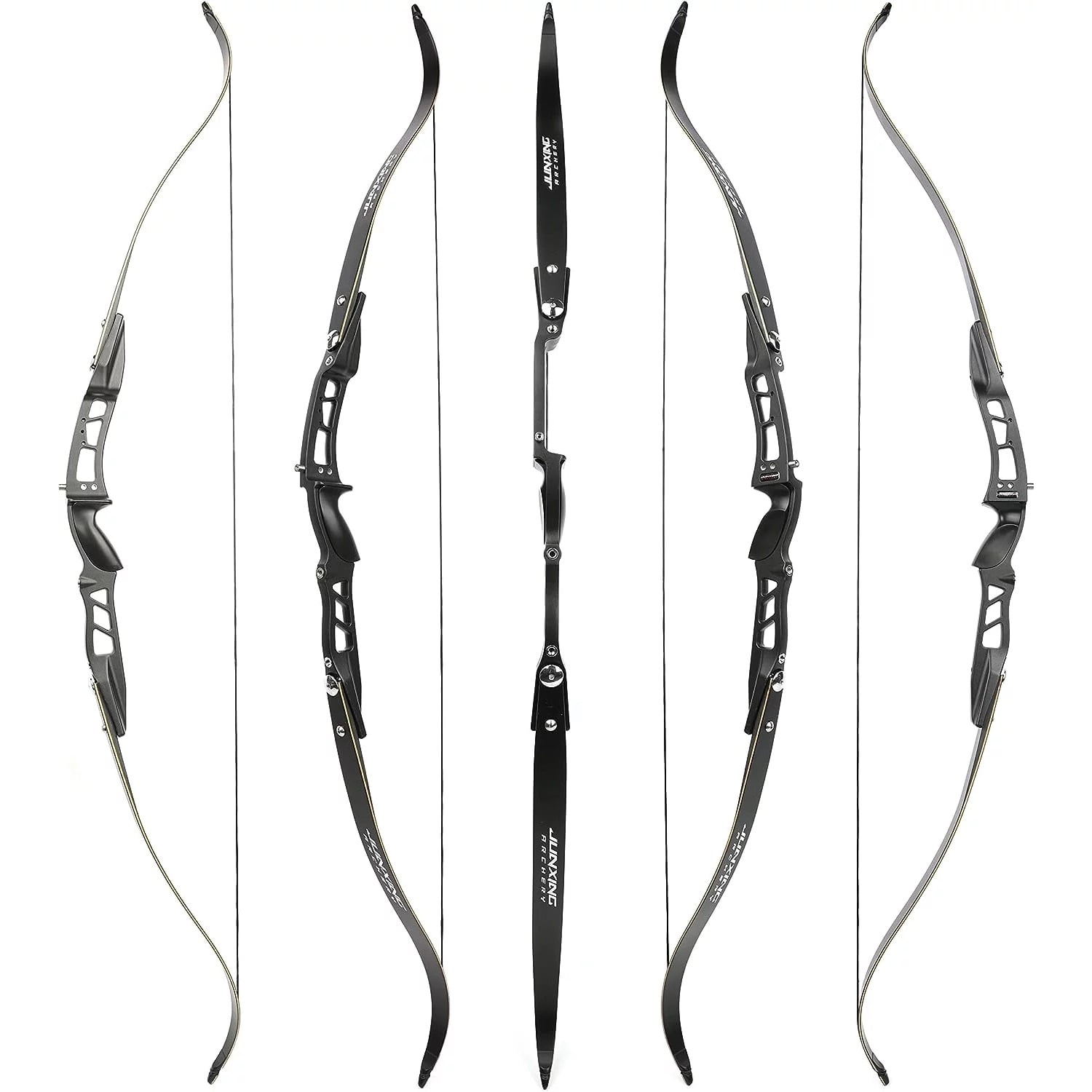 66 inch ILF Recurve Bow Aluminum Takedown Riser Draw Weight 20 -40 Lbs Right Hand Longbow Shooting Archery Kit for Outdoor Target Hunting Practice F167 （black-24lbs）