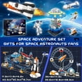 thumbnail image 6 of 2 in 1 Space Roller Coaster Building Set with Rockets, UFO, Satellites, Space Capsules and City Park Friends Compatible with Lego, STEM Building Block Toy Birthday Gift for Kids Boys Girls 6+, 6 of 8