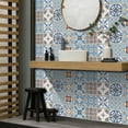 thumbnail image 5 of Ramiter DIY 1Set 10PC 3D Tile Sticker Vintage Pattern Self Adhesive Waterproof Living Room Wall Sticker Bathroom Wallpaper, 5 of 5