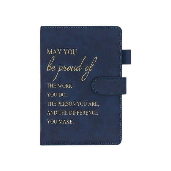 Nmdmisc Employee Appreciation Gifts Inspirational A5 Leather Journal Notebook with Motivational Pen for Teachers Nurse Coworkers Staff Volunteer Team Management Thank You Gifts(Blue)