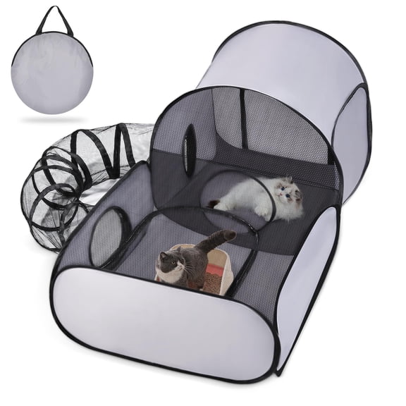 Parque infantil para gatos Tailtastic con túnel envolvente para uso exterior/interior