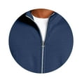 thumbnail image 4 of LTTVQM Men's Fleece Jacket Casual Zip up Lightweight Collar Sweatshirts Athletic Outdoor Sweater Jackets Fall Winter Outfit Navy 3XL, 4 of 5