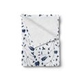 thumbnail image 2 of Floral Country Soft Flannel Fleece Throw Blanket, Illustration of Meadow Branch Silhouettes Twigs Autumn Leaves, Cozy Plush for Indoor and Outdoor Use, 50" x 60", Night Blue and White, by Ambesonne, 2 of 5