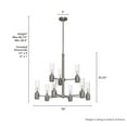 thumbnail image 6 of Hunter - River Mill 9-light Brushed Nickel, Large Chandelier, Dimmable, Rustic Style, Candle Shaped, for Bedrooms, Dining, Living Rooms - 19479, 6 of 7