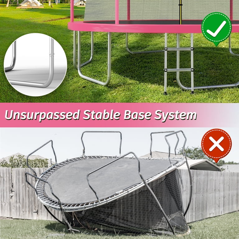 EUROCO 16FT Trampoline with Enclosure Net for Kids and Adults