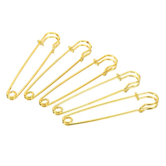 Uxcell Safety Pins 3.94 inch Large Metal Sewing Pins Gold Tone 20Pcs