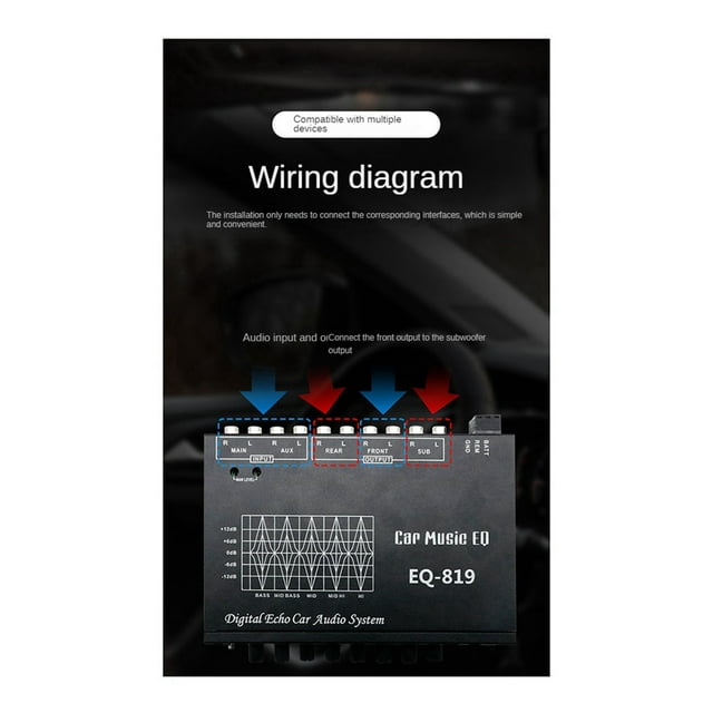 6X EQ-819 Car Equalizer Multifunctional Car Audio EQ Tuning Crossover Amplifier Parametric Equalizer Car Audio Equalizer