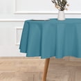 thumbnail image 2 of LAICAIW Round Tablecloth-70 Inch-Water Resistant Spill Proof Washable Polyester Table Cloth Decorative Fabric Table Cover for Dining Table, Buffet Parties and Camping, Teal, 2 of 7