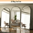 thumbnail image 4 of YVANLA 78"x35" Arched Full Length Floor Mirror with Stand , Black, 4 of 6