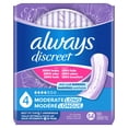 thumbnail image 3 of Always Discreet Adult Incontinence Pads for Women, Moderate Absorbency, Long Length, Postpartum Pads, 54 Count, 3 of 20