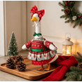 thumbnail image 6 of Christmas Porch Goose Outfit, Festive Snowflake Porch Goose Clothes, Nordic‑Style Holiday Dress with Bow Headband for 19" Yard Lawn Goose Statue Winter Decoration, 6 of 7