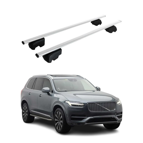 For 2016-2025 Volvo XC90 Roof Racks Luggage Carrier Cross Bars Iron Gray 2Pcs