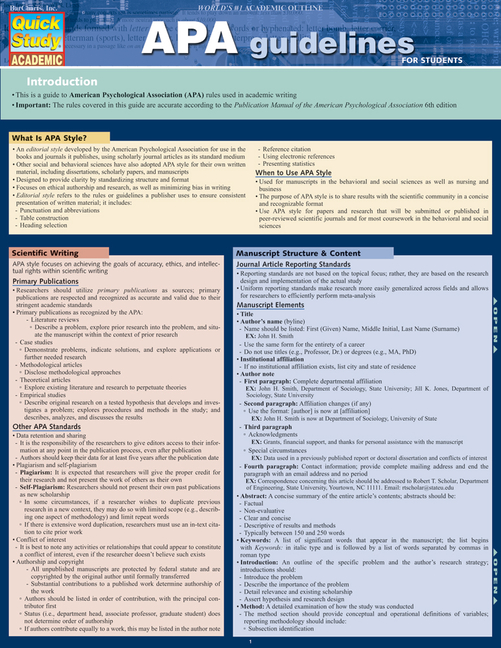 APA Guidelines (Book)