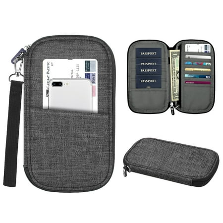 Family Travel Wallet Passport Holder - Fintie RFID Blocking Document Organizer Bag Case w/Hand Strap, (Best Travel Document Holder)