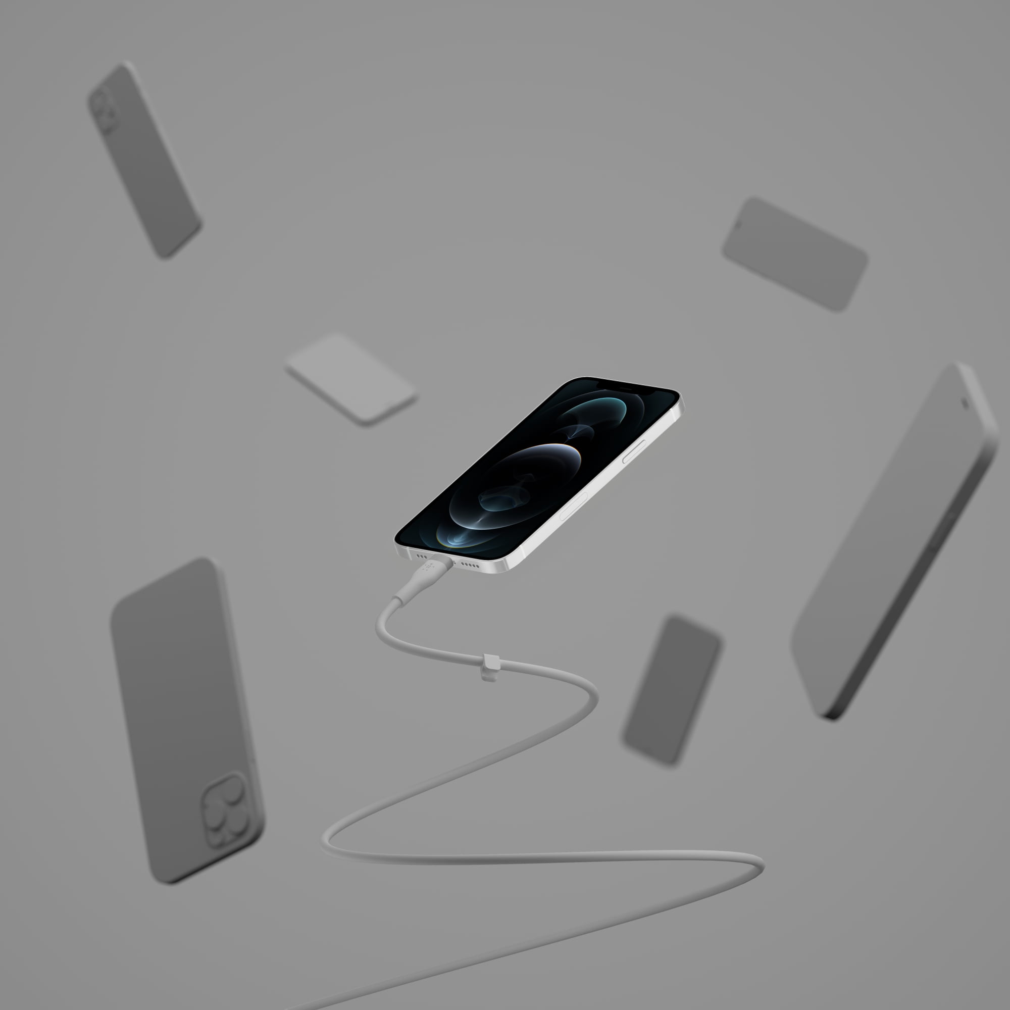 Ladekabel Flexible, USB-C - Lightning, 1,5 m, Silikon, für iPhone, Schw.