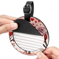 thumbnail image 2 of Valentine's Day Love 2pcs PU Leather Round Bag Tags with Privacy Cover and Name ID Tag - Suitcase Tags for Travel Luggage, Handbags, Backpacks, School Bags, 2 of 6