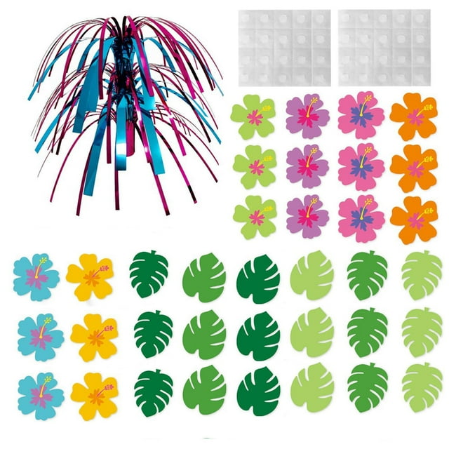 Centro de mesa para festival hawaiano, decoración navideña de verano, papel, obra de arte, adornos florales de primavera modernos para bodas, hogar y