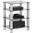 thumbnail image 1 of FITUEYES Luxury Gray AV Component Media Stand Audio Rack 4-Tier Entertainment Shelves TV Stand for Entertainment Center Stereo Cabinet, 1 of 5