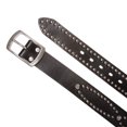 thumbnail image 3 of Western Snap on Hammered Rivet Silver Circle Metal Studded Cowhide Leather Belt, 3 of 5