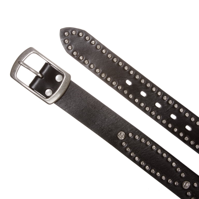 Leatherock Black Suede Snap Belt with Silver Accents Western-Snap-on-Hammered-Rivet  main image 4