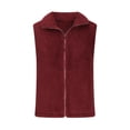 thumbnail image 6 of Jalioing Womens Sleeveless Vest Double-Faced Velour Lapel Full-Zipper Closure Soft Comfy Fleece Clothing (X-Large, Red), 6 of 8