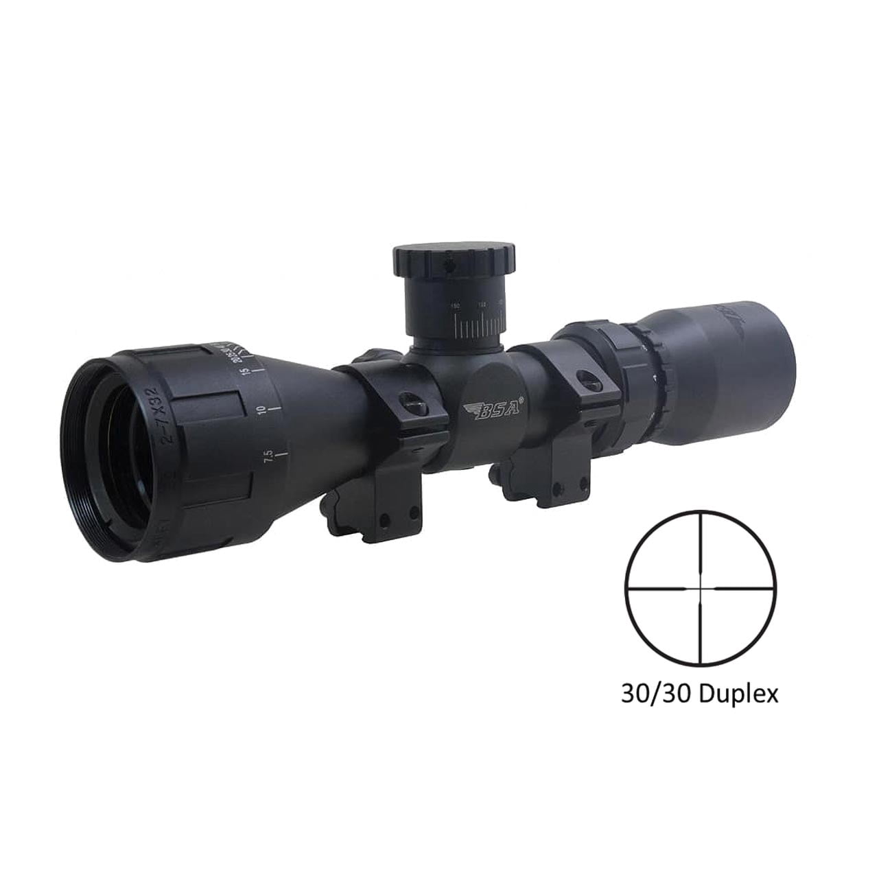 Sweet .22 Compact 2X-7X, 32mm AO, with rings