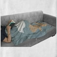 thumbnail image 6 of Hippie Soft Flannel Fleece Blanket, Dove of Peace Flying Above Hands for World Peace Theme Vintage Style, Cozy Plush for Indoor and Outdoor Use, 60" x 80", Slate Blue White and Tan, by Ambesonne, 6 of 6
