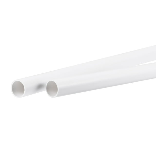 Unique Bargains 13mm ID 15mm OD 500mm White PVC Pipe Round Rigid Plastic Tube for Water Pipe 2 Pack