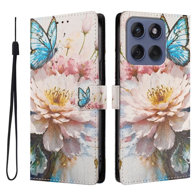 FOXDOCK Funda Tipo Cartera para Motorola Edge 70 con Soporte y Correa – Diseño de Patrones Lindos