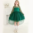 thumbnail image 2 of Gubotare Toddler Girls Dresses Party Girls Tutu Dress Ruffle Long Sleeve Fluffy Summer Party Tulle Dress for Kids (Green,Size 7-8 Years), 2 of 9