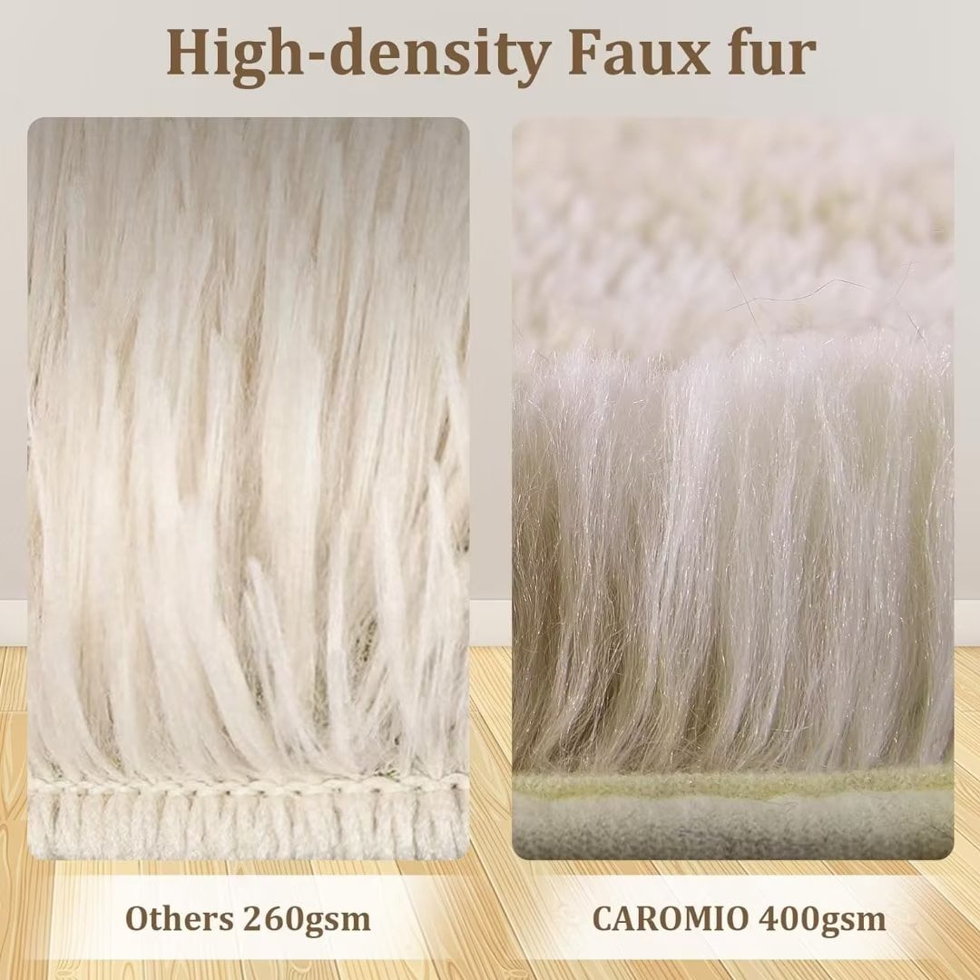 CAROMIO 8' x 10' Large Modern Shag Rugs for Living Room Fluffy Soft Area Rug Plush Carpet for Bedroom Indoor Luxury Fuzzy Rug, Brown/Beige