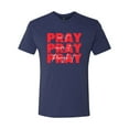 thumbnail image 2 of Wild Bobby, Pray On It Pray Over It Pray Through It Inspirational/Christian Men Premium Tri Blend Tee, Vintage Navy, X-Large, 2 of 6