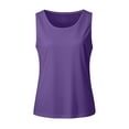 thumbnail image 4 of Wang6 Womens Plus Size Loose Fit Tank Tops Causal Sleeveless Solid Tops Summer Crew Neck Basic Tshirts Purple XXL, 4 of 4