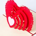 thumbnail image 4 of Milisten 1Pcs Red 3D Up Hearts Handmade Greeting Card For Valentines Day, 4 of 5