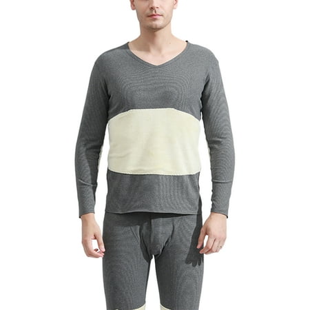 

Frontwalk Unisex Adults Heating 2 Pieces Thermal Underwear Seamless Ultra Soft Long Johns Set Men Solid Color Winter Top And Bottom Suits Light Gray Men L