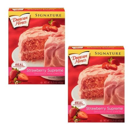 ( 2 Pack ) Duncan Hines Signature Strawberry Cake Mix 15.25 oz