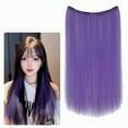thumbnail image 2 of Makeup｜Bradem wig April Deals Hair Extensions Real Human Hair Remy Wire In Hair Extensions Secret Fish Line Hair Piece With 2 Clips Long Straight 20 Inch, 1 piece ear-hanging dyed wig, 2 of 9